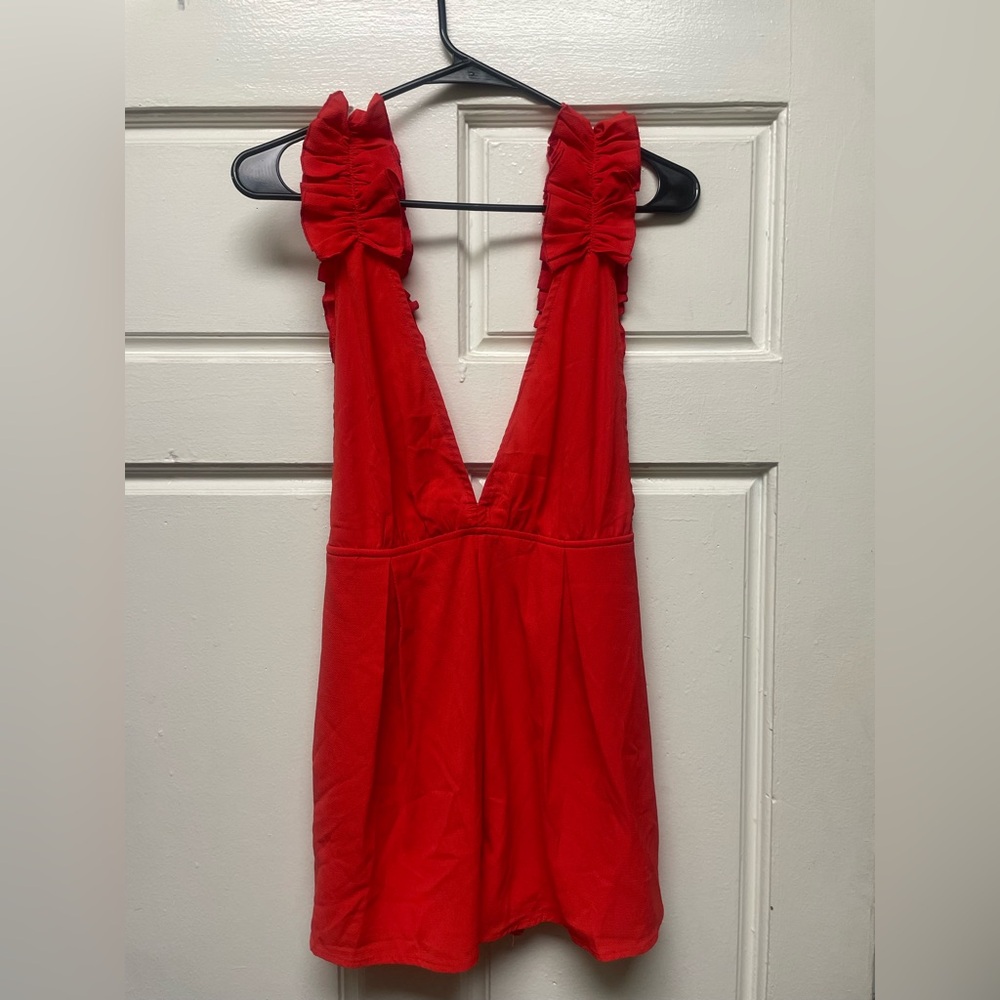 Red Sleeveless romper